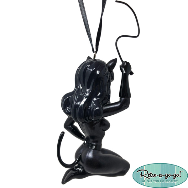 Retro-A-Go-Go Bettie Page Lil Bettie Kitten with a Whip Ornament